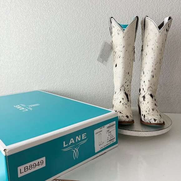 Lane Boots Womens Cowhide Cowboy Boots Tall Brown Western Cow Skin Size 6.5 NEW - Picture 12 of 13